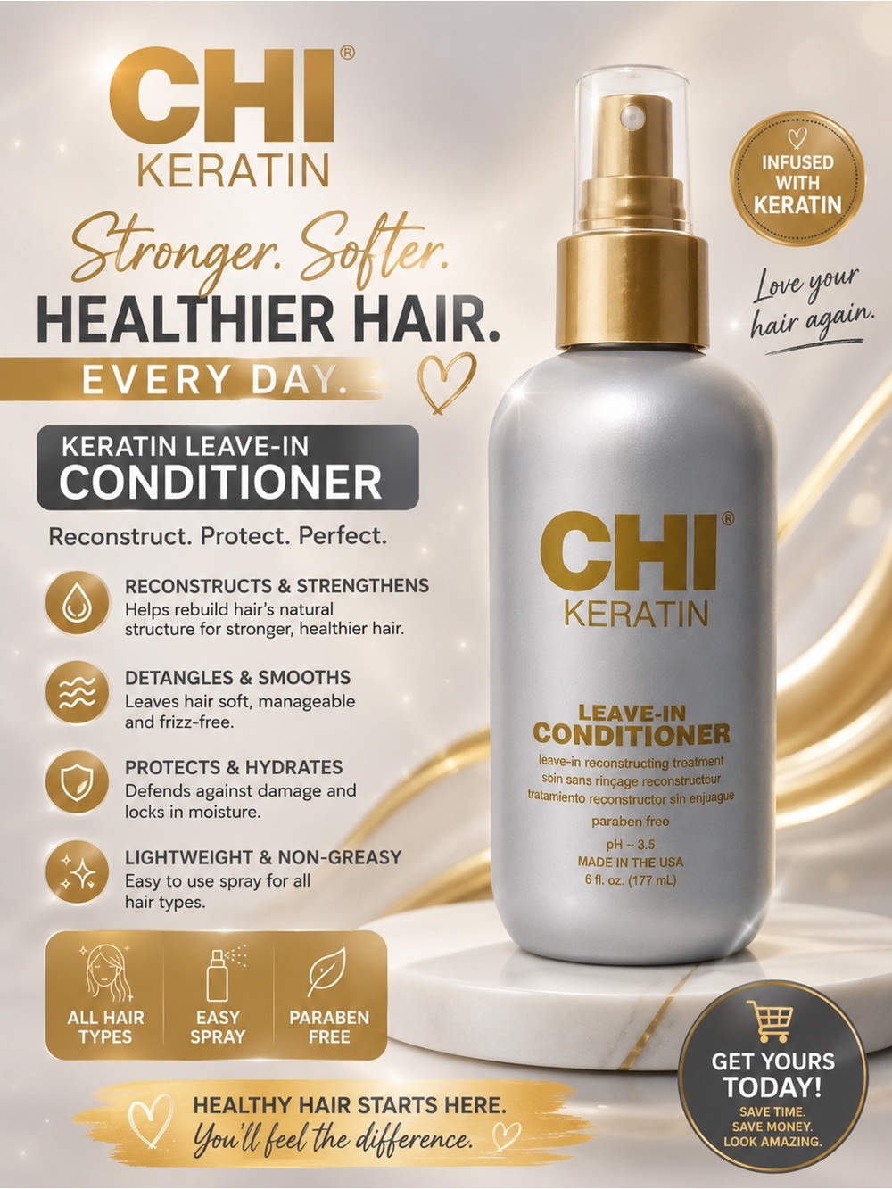 Chi Leave-In Conditioner Spray — keratin